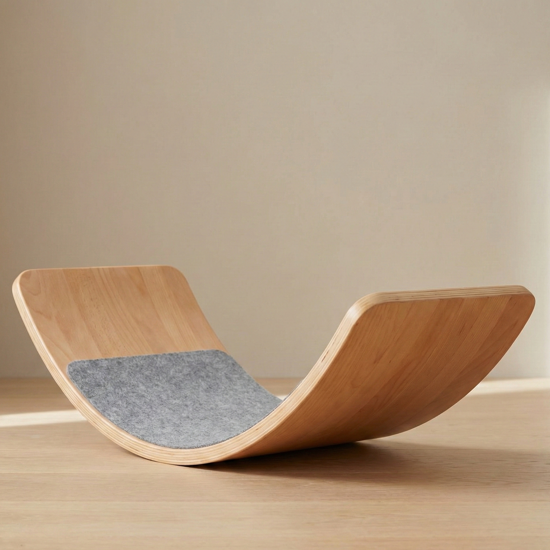 Wooden Balance Board (Natural Wood with Felt)