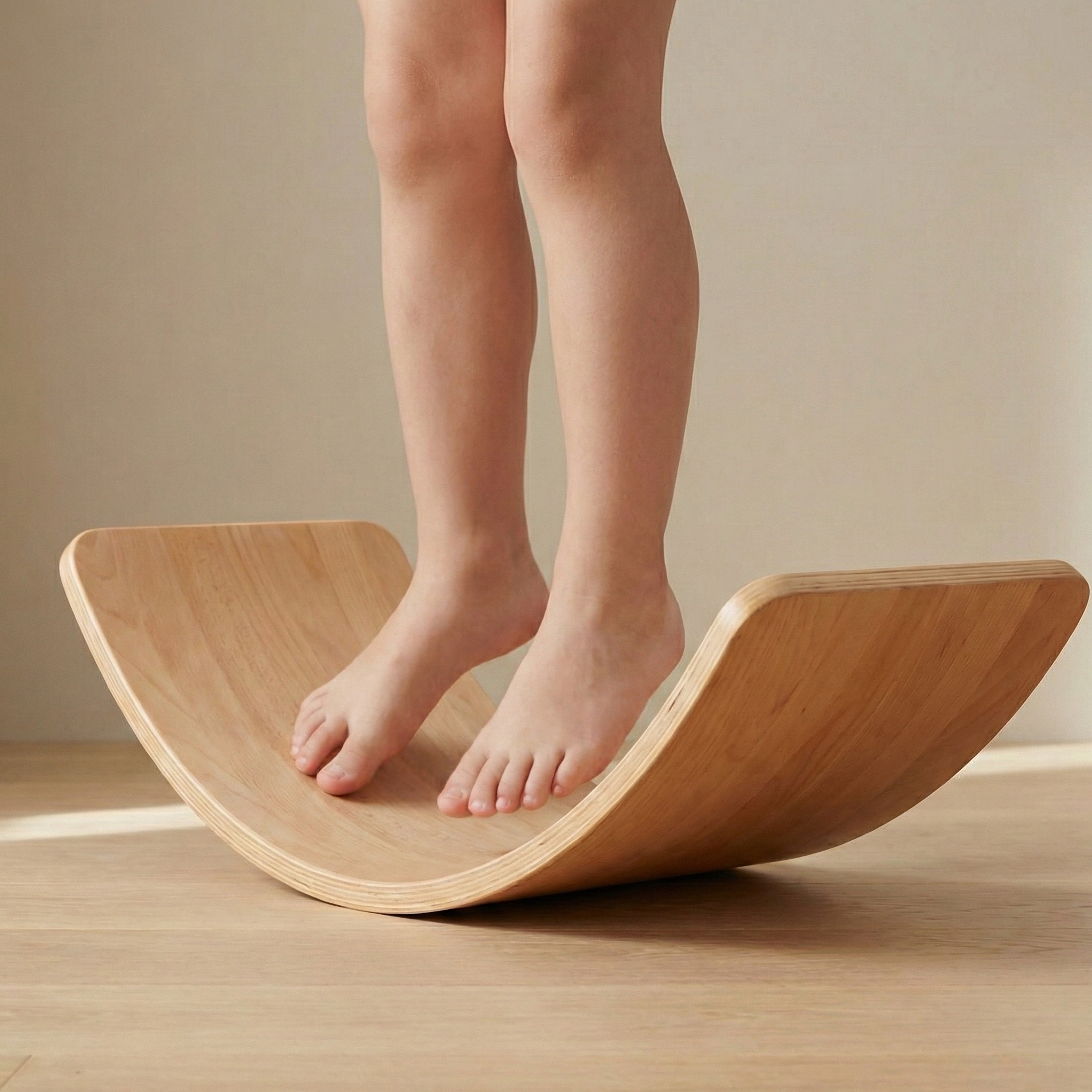 Wooden Balance Board (Natural Wood with Felt)