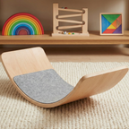 Wooden Balance Board (Natural Wood with Felt)