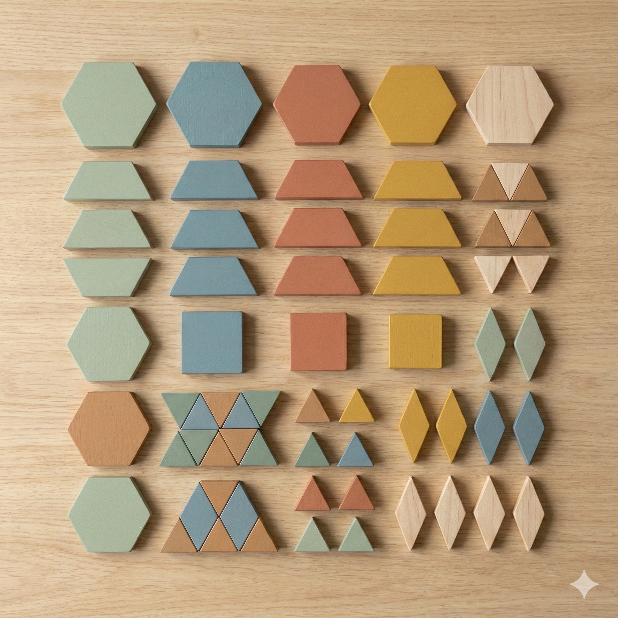 Wooden Tangram & Pattern Blocks