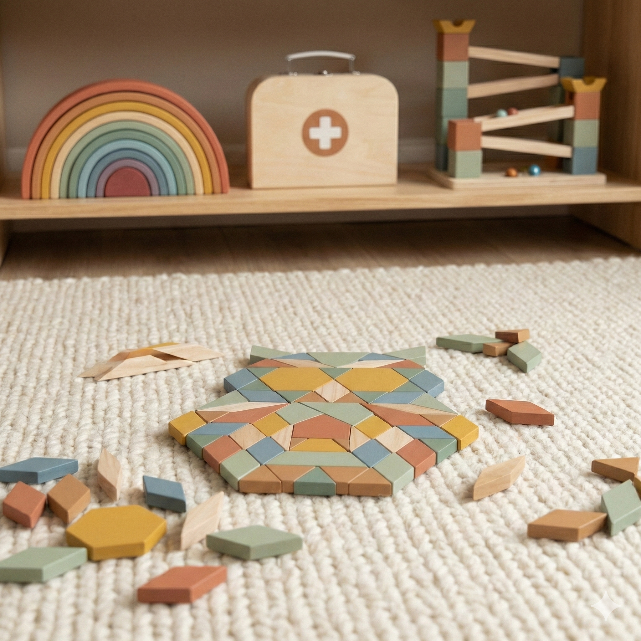 Wooden Tangram & Pattern Blocks