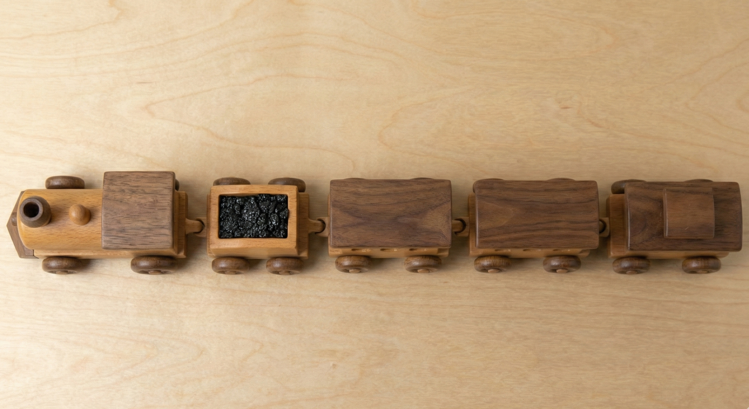 Wooden Steam Train Set