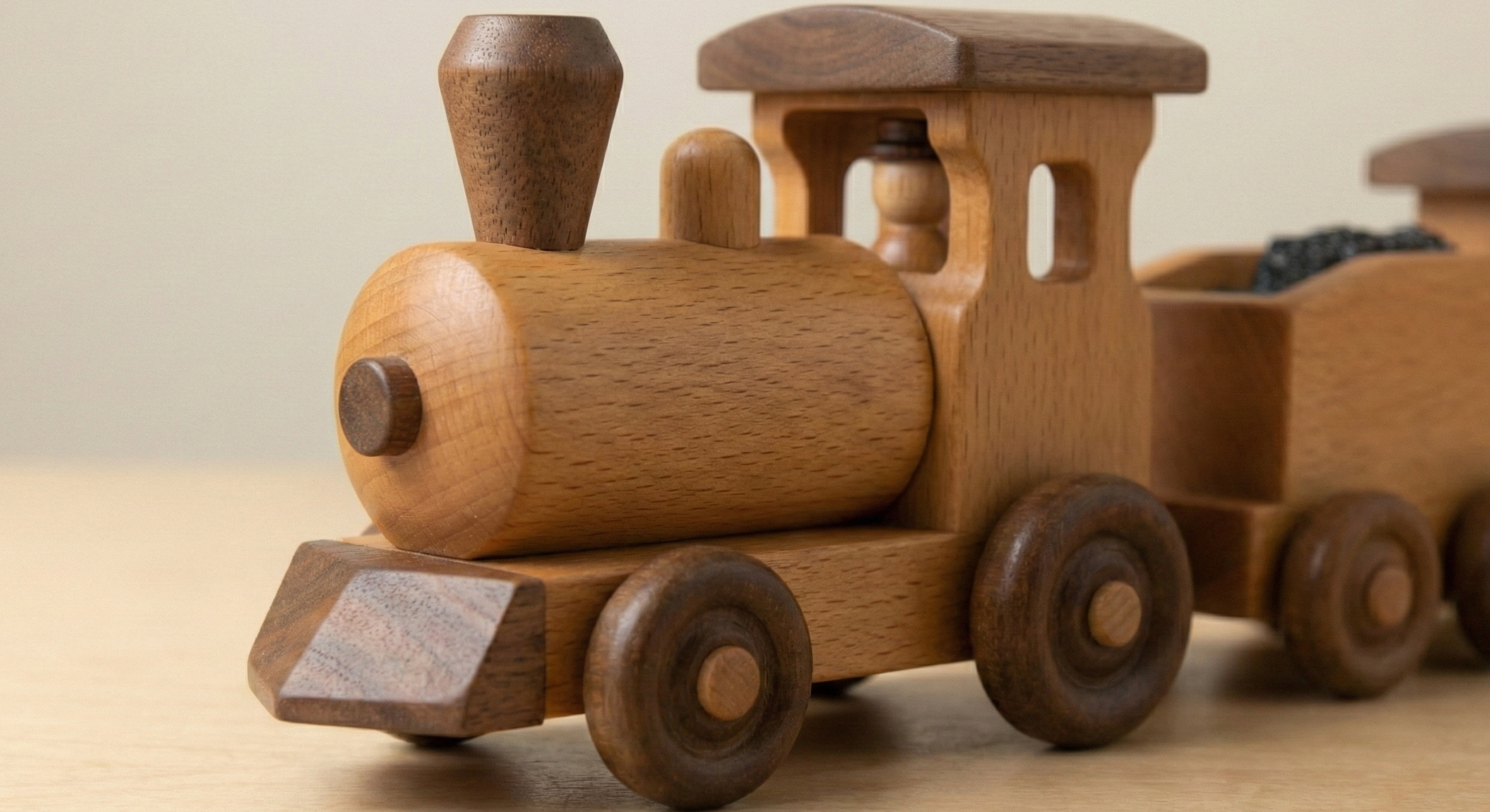 Wooden Steam Train Set